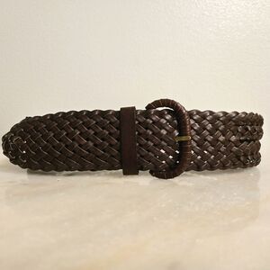 TARGET Brown leather braided woven belt Medium